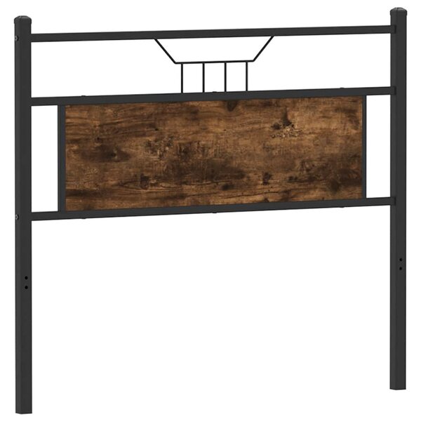 vidaXL Tête de lit chêne fumé 100 cm bois d'ingénierie et acier