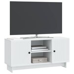 vidaXL Meuble TV 102 x 34 5 x 50 cm Blanc Bois d'ingénierie