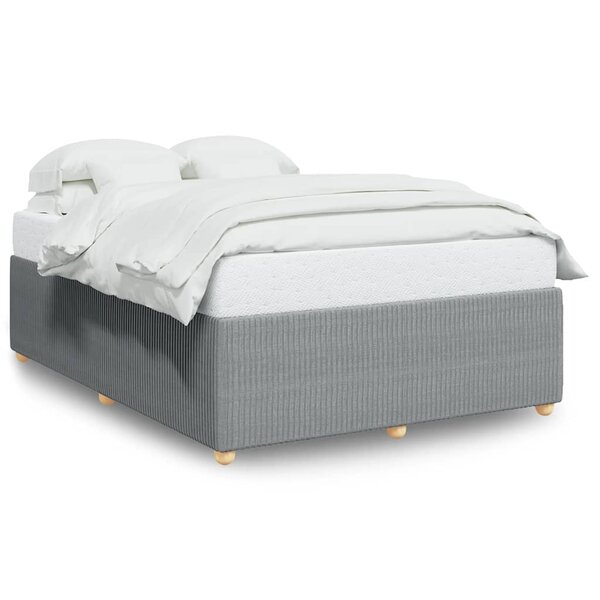 vidaXL Cadre de lit sans matelas gris clair 140x200 cm tissu