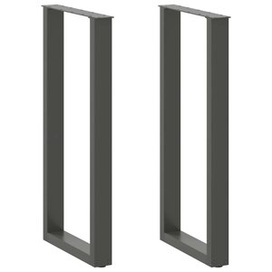 vidaXL Pieds de table de bar en U 2 pièces Anthracite 40 x (100-101) cm Acier