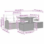 vidaXL Ensemble de canapé de jardin avec coussin 6 Pièces Noir Poly rotin