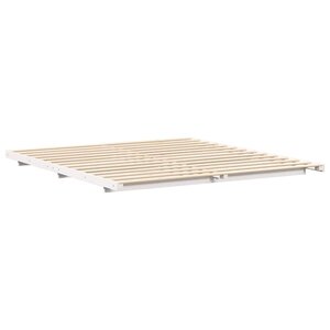 vidaXL Cadre de lit surélevé Blanc 200 x 220 cm Bois massif en pin