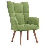 vidaXL Chaise de relaxation Vert clair Velours
