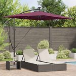 vidaXL Parasol banane à mât déporté Rouge bordeaux 294 x 200 x 254 cm