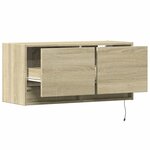 vidaXL Meuble TV mural avec lumières LED chêne sonoma 80x31x35 cm