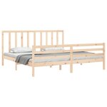 vidaXL Cadre de lit avec tête de lit 200x200 cm bois massif