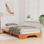 vidaXL Cadre de lit surélevé Marron 100 x 210 cm Bois massif en pin