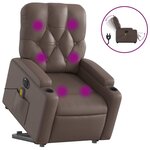 vidaXL Fauteuil inclinable de massage électrique marron similicuir