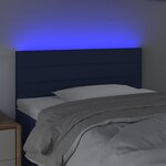 vidaXL Tête de lit à LED Bleu 90x5x78/88 cm Tissu