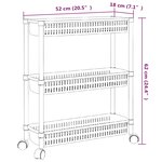 vidaXL Chariot de rangement à 3 niveaux Argenté et blanc Aluminium