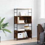 vidaXL Bibliothèque chêne fumé 80x30x145 5 cm bois d'ingénierie et fer