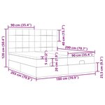 VidaXL Cadre de lit ottoman avec matelas gris foncé 180x200cm tissu