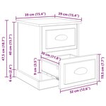 vidaXL Cabinet de chevet avec tiroir chêne artisanal 39 x 39 x 47.5 cm