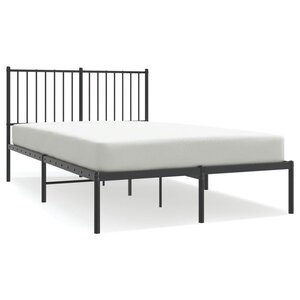 vidaXL Cadre de lit métal sans matelas avec tête de lit noir 120x190cm