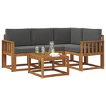 vidaXL Ensemble de canapés d'extérieur 5 pc Naturel et Anthracite