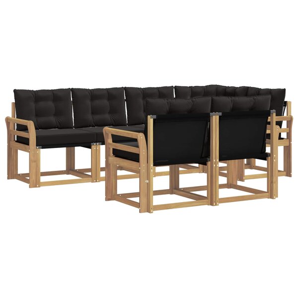 vidaXL Ensemble de canapés d'extérieur 7 pc Blanc et noir