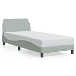 vidaXL Cadre de lit sans matelas gris clair 90x190 cm velours