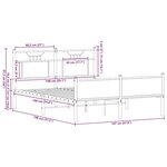 vidaXL Cadre de lit sans matelas chêne fumé 140x190 cm bois ingénierie