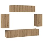 vidaXL Ensemble meuble TV 6 Pièces chêne artisanal 200 x 30 x 150 cm