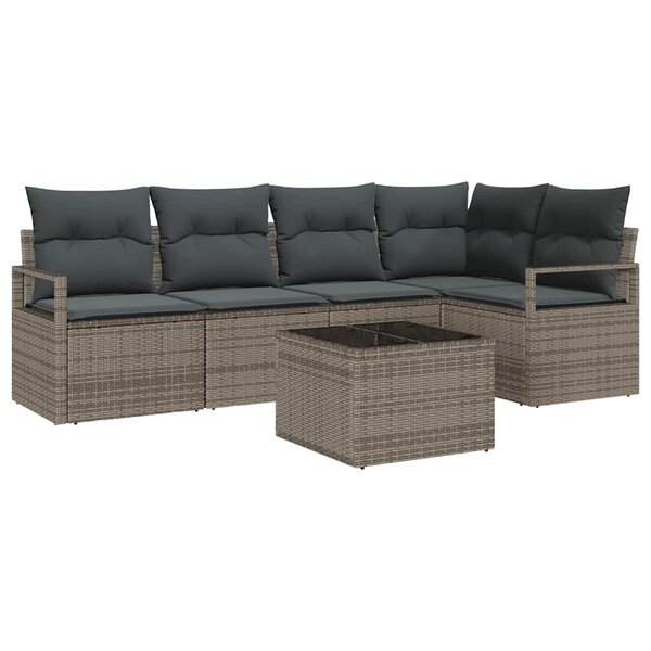 vidaXL Ensemble de canapé de jardin avec coussin 6 Pièces Gris clair