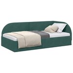 vidaXL Cadre de lit d'angle Vert foncé 90 x 200 cm Velours