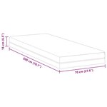 vidaXL Matelas Blanc et Gris 70 x 200 cm Mousse à Mémoire