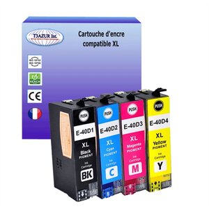 Lot de 4 Cartouches compatibles avec Epson SureColor SC-T3100M MFP  T3100N remplace Epson  T40D