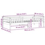 vidaXL Cadre de lit sans matelas cire marron 90x190 cm bois pin massif