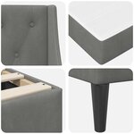 vidaXL Cadre de lit avec matelas Gris foncé 200 x 200 cm Velours