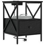 vidaXL Cabinet de chevet 2 Pièces Chêne noir 41 5 x 40 5 x 55 cm