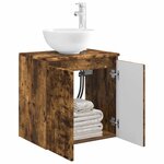vidaXL Vanité de lavabo mural Chêne fumé 49 5 x 41 x 64 5 cm