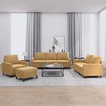 vidaXL Ensemble de canapés 4 Pièces avec coussins Marron Velours