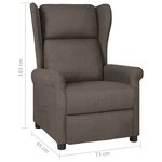 vidaXL Fauteuil inclinable Marron Tissu