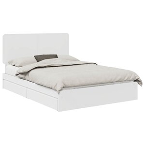 vidaXL Lit de Rangement Blanc 140 x 190 cm Bois d'ingénierie