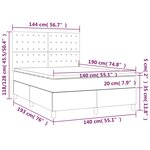 vidaXL Sommier à lattes de lit et matelas et LED Taupe 140x190cm Tissu