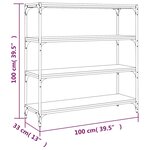vidaXL Meuble TV Chêne sonoma 100x33x100 cm Bois d'ingénierie et acier