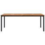 vidaXL Tables de jardin Naturel et noir 200 x 90 x 75 cm