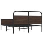 vidaXL Cadre de lit en métal sans matelas chêne marron 150x200 cm