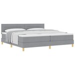 vidaXL Lit à ressorts avec coussin Gris clair 200 x 200 cm tissu