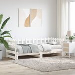vidaXL Lit coulissant sans matelas blanc 2x(90x190) cm bois massif
