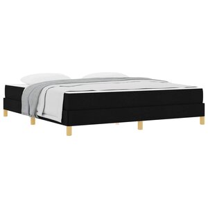 vidaXL Lit à ressorts avec matelas Noir 180 x 200 cm tissu