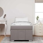 vidaXL Cadre de lit avec matelas Taupe 90 x 200 cm tissu