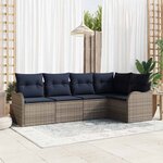 vidaXL Ensemble de canapé de jardin Gris polyrotin