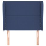 vidaXL Tête de lit avec oreilles Bleu 93x23x118/128 cm Tissu