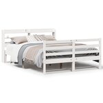 vidaXL Cadre de lit avec tête de lit sans matelas blanc 160x200 cm