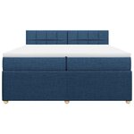 vidaXL Sommier à lattes de lit avec matelas Bleu 200x200 cm Tissu