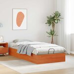 vidaXL Cadre de lit ottoman avec rangement Brun Ciré 100 x 200 cm