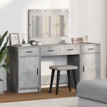 Ensemble de coiffeuse de 3 pièces avec LED en bois d'ingénierie gris béton