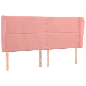 vidaXL Tête de lit avec oreilles Rose 183x23x118/128 cm Velours