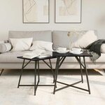 vidaXL Ensemble de tables d'appoint 2 Pièces Chêne noir